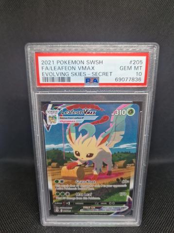 Fa/Leafeon Vmax Evolving Skies Secret SWSH PSA 10, Enlèvement ou Envoi, Comme neuf