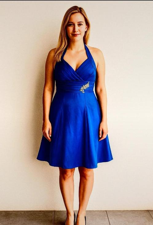 Mooie kobalt blauwe zijden jurk tailed 2, Kleding | Dames, Gelegenheidskleding, Zo goed als nieuw, Cocktailjurk, Maat 36 (S), Blauw