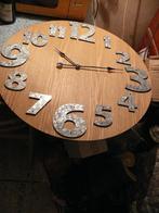 horloge en bois, chiffre en métal,diam.70 cms, Nieuw, Analoog, Wandklok, Ophalen