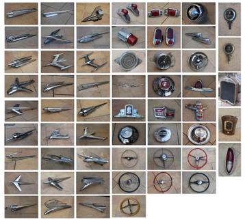 Opruiming complete collectie 57 Amerikaanse auto onderdelen beschikbaar voor biedingen