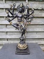 Bronzen beeld van Shiva dansend op cobra Naga/Azië/India, Ophalen of Verzenden