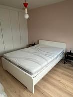Wit bed (Ikea Askvoll) 140x200cm + lattenbodems + matras, Huis en Inrichting, Ophalen, Wit, 140 cm, Twijfelaar