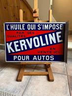 Emaille reclamebord Kervoline huile pour autos dubbelzijdig, Ophalen of Verzenden, Zo goed als nieuw, Reclamebord