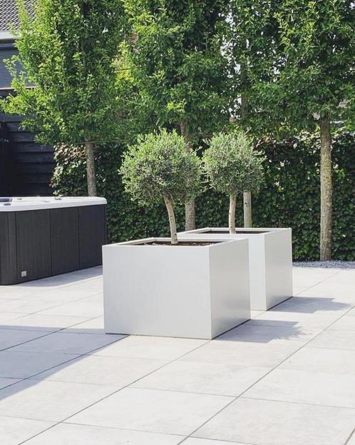 Witte Plantenbakken, Tuin en Terras, Bloembakken en Plantenbakken, Nieuw, Metaal, Binnen, Balkon, Tuin, 60 cm of meer, 100 cm of meer