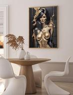 Uniek XXL Glasschilderij | Golden Woman Body - 6 sizes, Oorspronkelijke maker, Verzenden, Nieuw, 125 cm of meer