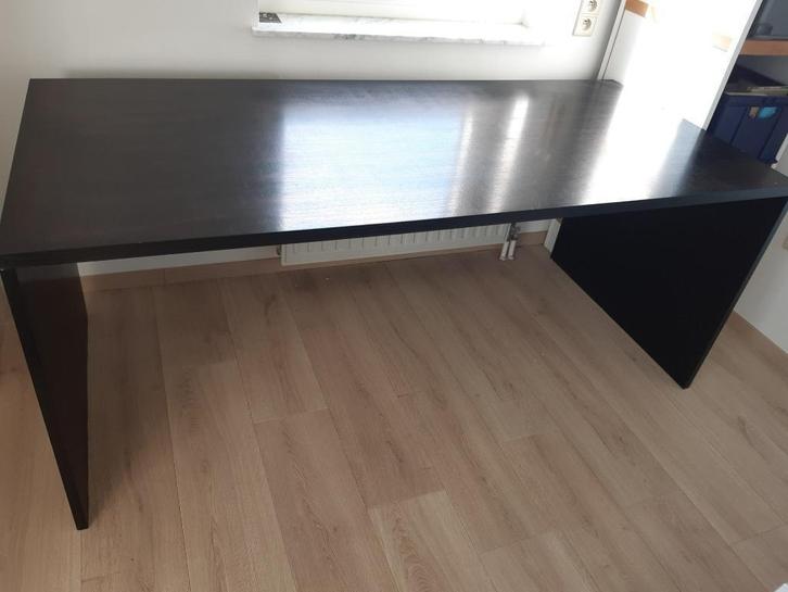 bureau 180 x 80 donker fineerhout, Huis en Inrichting, Bureaus, Gebruikt, Bureau, Ophalen