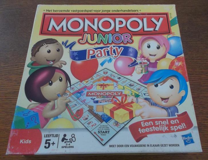 Monopoly Junior Party / Hasbro, Hobby en Vrije tijd, Gezelschapsspellen | Bordspellen, Gebruikt, Een of twee spelers, Drie of vier spelers