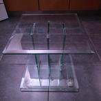 Glazen bijzettafel Salontafel Klein 40 cm breed 37 cm hoog, Huis en Inrichting, Ophalen