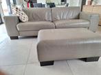 Leren Zetels met poef, Huis en Inrichting, Ophalen, Gebruikt, 100 tot 125 cm, Leer