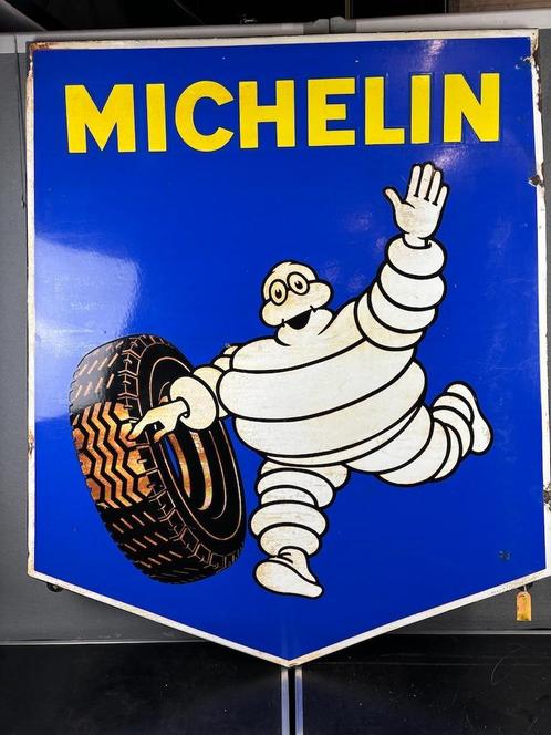 XXL Michelin emaille reclamebord met Bibendum 111 x 96 cm, Collections, Marques & Objets publicitaires, Utilisé, Panneau publicitaire