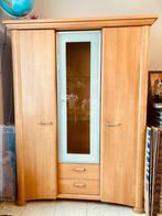 Houten Vitrine kast, Huis en Inrichting, Kasten | Vitrinekasten, Ophalen, Gebruikt, 100 tot 150 cm, Glas