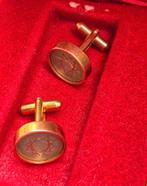 Retro 18k vergulde/ goudplated manchetknoppen, Handtassen en Accessoires, Manchetknopen, Ophalen of Verzenden, Zo goed als nieuw
