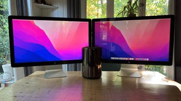 Mac Pro (Late 2013) + 2 Apple Thunderbolt 27inch schermen., Enlèvement, Utilisé, 32 GB, Mac Pro
