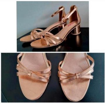 Sandalen rose/ goud 41 1x gedragen NIEUWSTAAT 