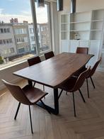 Houten Eettafel + stoelen, Ophalen, Gebruikt
