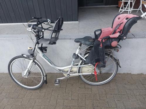Gazelle damesfiets met 7 versnellingen en 2 kinderzitjes op, Fietsen en Brommers, Fietsen | Dames | Damesfietsen, Gebruikt, Gazelle