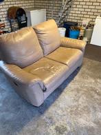 GRATIS 2 Bank 2 zitsbank leder beige met relax functies, Huis en Inrichting, Ophalen, Gebruikt, 150 tot 200 cm, Tweepersoons