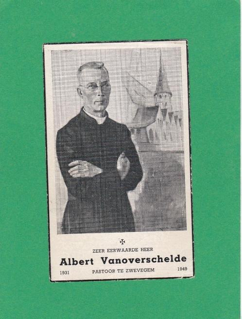 DP Priester Albert Vanoverschelde, Verzamelen, Bidprentjes en Rouwkaarten, Bidprentje, Verzenden