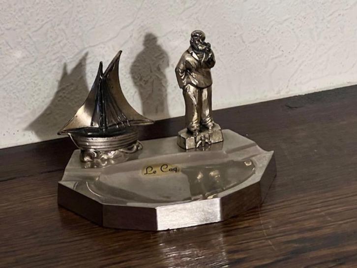 Metalen souvenir asbakje De Haan, (Le Coq), Antiek en Kunst, Curiosa en Brocante, Ophalen
