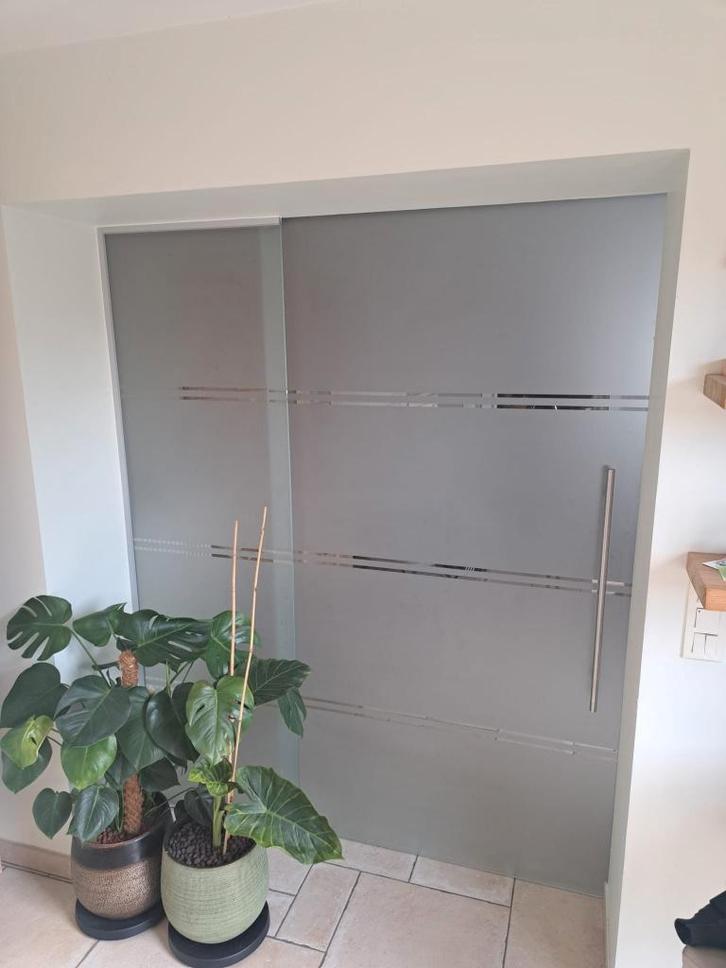 Glazen schuifdeur, Bricolage & Construction, Châssis & Portes coulissantes, Utilisé, Baie vitrée coulissante, Autres matériaux