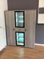 Moderne vitrinekast met LED & glas – zo goed als nieuw, Enlèvement, Comme neuf