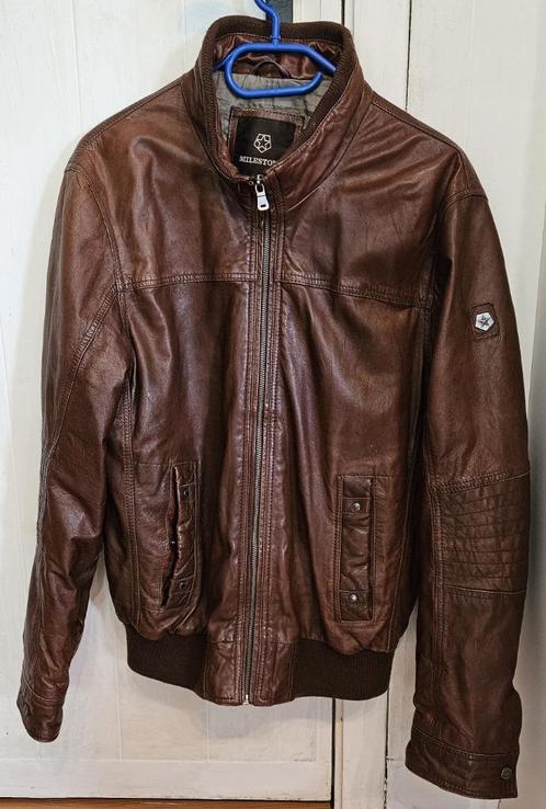 MILESTONE Herenjas van echt lamsnappa leer, cognackleur, Kleding | Heren, Jassen | Zomer, Zo goed als nieuw, Maat 46 (S) of kleiner