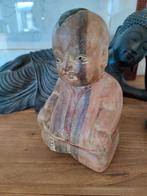 Lucky Baby Buddha, bois massif. Sculpté et peint à la main, Enlèvement ou Envoi, Comme neuf
