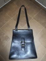 Vintage leder handtas Nathan, Handtassen en Accessoires, Tassen | Damestassen, Ophalen of Verzenden, Gebruikt, Zwart, Handtas
