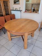 Table en chêne ronde 124cm avec rallonge de 49cm 4 à 8 perso, Ophalen