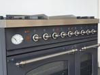 Luxe Fornuis Boretti 90 cm antraciet rvs Frytop GASOVEN, 60 cm of meer, 5 kookzones of meer, Vrijstaand, 90 tot 95 cm