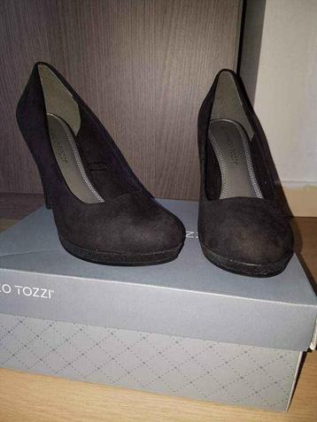 Escarpin noir daim pailleté T41, Neuf, Enlèvement ou Envoi, Noir, Marco Tozzi