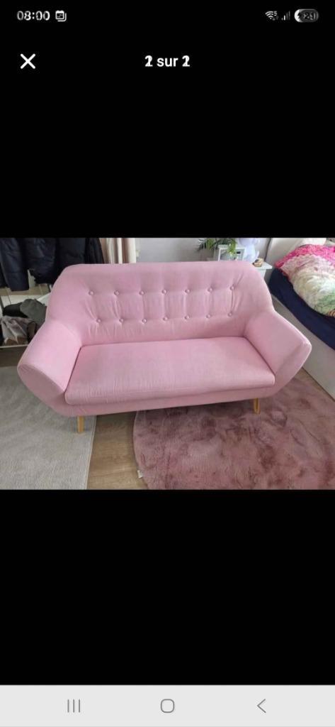 Magnifique canapé rose neuf, Huis en Inrichting, Zetels | Zetels, Nieuw, Rechte bank, Tweepersoons, Stof, Ophalen