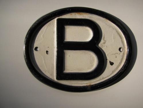 4 België B landenbordje land schildje plaatje bord oldtimer, Verzamelen, Automerken, Motoren en Formule 1, Gebruikt, Auto's, Ophalen of Verzenden