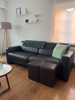 Lederen zetels, Huis en Inrichting, Zetels | Zetels, Ophalen, Gebruikt, Driepersoons, Rechte bank