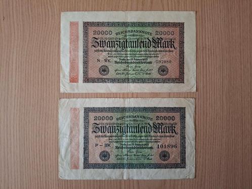 Oude bankbiljetten Duitsland Weimar Republiek 20000 Mark, Postzegels en Munten, Munten en Bankbiljetten | Verzamelingen, Bankbiljetten