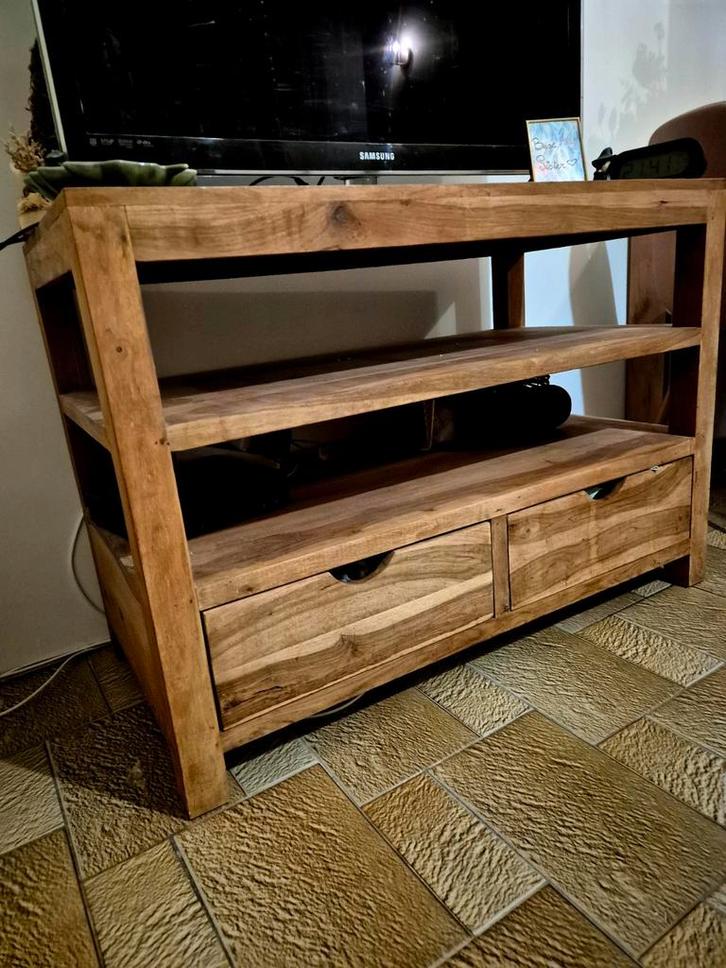 Meuble en bois massif, Maison & Meubles, Armoires | Mobilier de télévision, Teck, Enlèvement