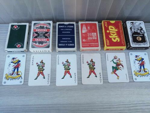 6 oude kaartspelen met jokers., Collections, Cartes à jouer, Jokers & Jeux des sept familles, Joker(s), Enlèvement ou Envoi