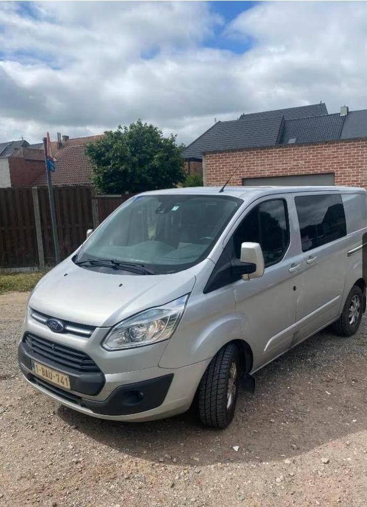 Ford Transit Custom 2.2 TDCi Dubbel cabine 6 zitplaatsen, Auto's, Bestelwagens en Lichte vracht, Particulier, ABS, Achteruitrijcamera