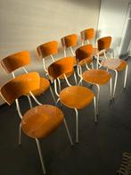 School stoelen - 8 beschikbaar - vintage, Ophalen, Gebruikt, Bruin, Vintage