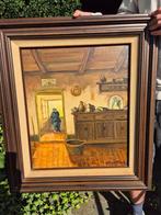 olieverfschilderij oud Vlaams interieur, Ophalen