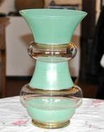 vase art deco verre soufflet vert opaque et or, Antiquités & Art, Enlèvement ou Envoi