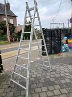 Aluminium uitschuifbare ladder, Doe-het-zelf en Bouw, Ladders en Trappen, Ophalen, Gebruikt, Ladder, 4 meter of meer