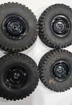 RC crawler banden + stalen velgen 1.9 – zwart – set van 4, Elektro, Ophalen of Verzenden, Zo goed als nieuw, Schaal 1:10