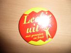 Button Leef je uit met groente en fruit , doorsnee 7,5 cm, Verzamelen, Speldjes, Pins en Buttons, Ophalen of Verzenden, Nieuw