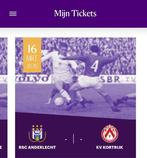 ticket anderlecht-kortrijk, Tickets en Kaartjes, Sport | Voetbal