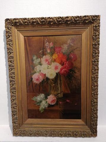 Victor GALLEZ (XX) Bloemenpracht op Hout, Schilderij op doek beschikbaar voor biedingen