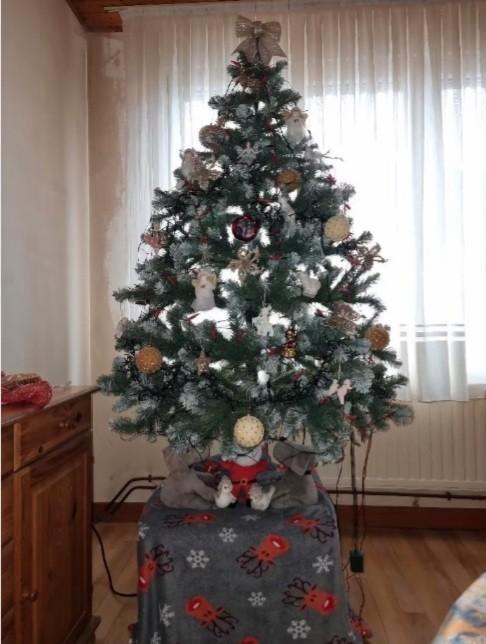 Mooie groene kerstboom met "sneeuw" 180cm ZONDER versiering, Diversen, Kerst, Gebruikt, Ophalen of Verzenden