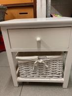 Bijzet tafeltje met schuif en mandje, Huis en Inrichting, Ophalen, Minder dan 45 cm, Minder dan 55 cm, Gebruikt