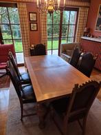 Table à manger extensible en chêne avec chaises, Maison & Meubles, Tables | Tables à manger, Klassiek / Landelijk / Rustiek, Comme neuf