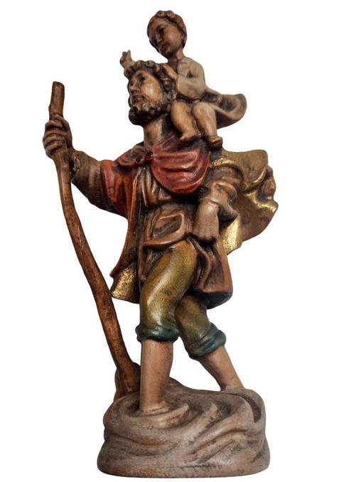 Christopherus mit Kind - Oberammergau - Leonhard Höldrich, Antiek en Kunst, Kunst | Beelden en Houtsnijwerken, Ophalen of Verzenden